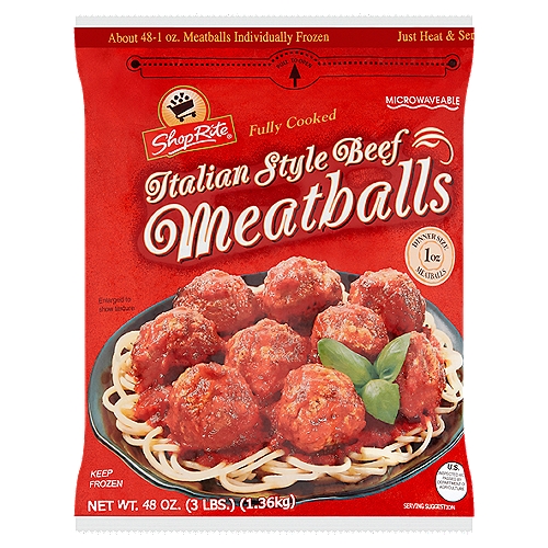 ShopRite Italian Style Beef Meatballs, 1 oz, 48 count