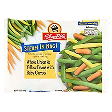 ShopRite Steam in Bag!, Whole Green & Yellow Beans with Baby Carrots, 12 Ounce