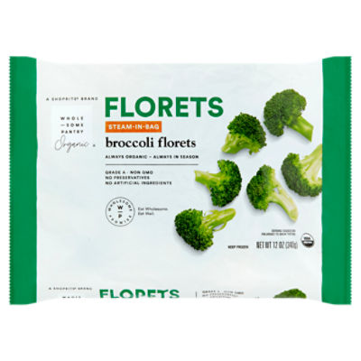 Wholesome Pantry Organic Steam-in-Bag Broccoli Florets, 12 oz, 12 Ounce