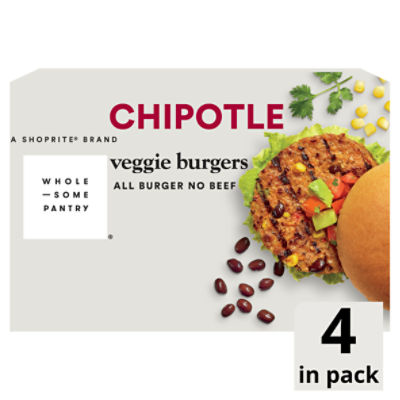 Wholesome Pantry Chipotle Veggie Burgers, 4 count, 10 oz, 4 Each