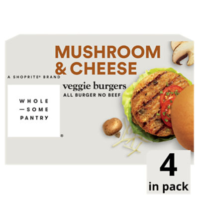 Wholesome Pantry Mushroom & Cheese Veggie Burgers, 4 count, 10 oz, 4 Each