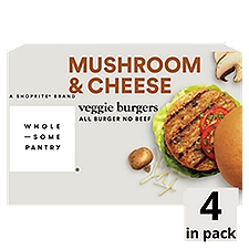 Wholesome Pantry Mushroom & Cheese, Veggie Burgers, 4 Each