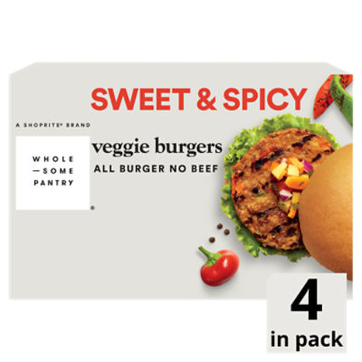 Wholesome Pantry Sweet & Spicy Veggie Burgers, 4 count, 10 oz