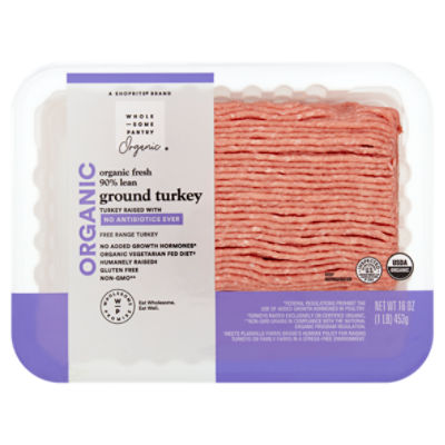 Wholesome Pantry Organic Fresh 90% Lean Ground Turkey, 16 oz