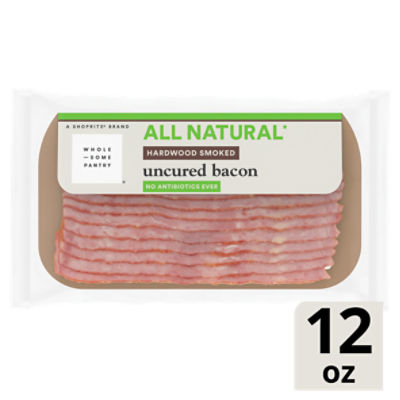Wholesome Pantry Hardwood Smoked Uncured Bacon, 12 oz, 12 Ounce