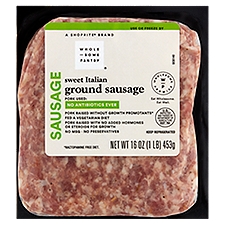 Wholesome Pantry Sweet Italian Ground, Sausage, 16 Ounce