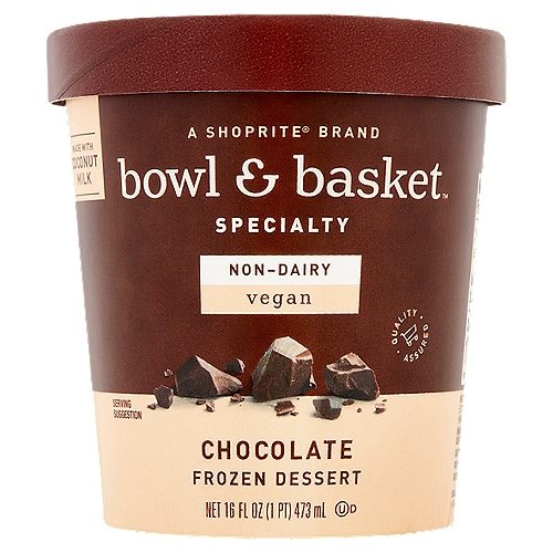 Bowl & Basket Specialty Non-Dairy Chocolate Frozen Dessert, 16 fl oz
Dive Into this Tempting Sicilian-Style, Non-Dairy Treat Made with Coconut Milk for a Velvety Smooth Texture & Amazing Flavor All Chocolate Lovers will Enjoy.