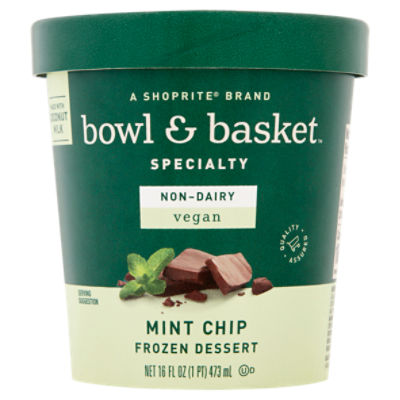 Bowl & Basket Specialty Mint Chip Non-Dairy Frozen Dessert, 16 fl oz, 16 Fluid ounce