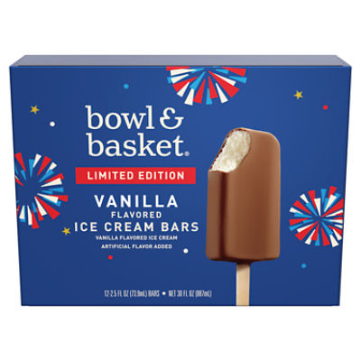 Bowl & Basket Vanilla Ice Cream Bars, 2.5 fl oz, 12 count