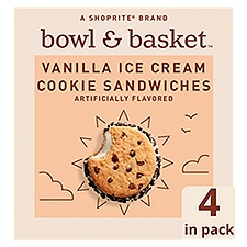 Bowl & Basket Ice Cream Cookie Sandwiches Vanilla, 18 Fluid ounce