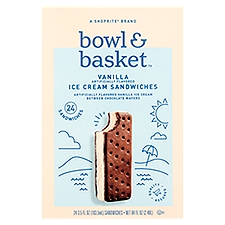 Bowl & Basket Vanilla Ice Cream Sandwiches, 3.5 fl oz, 24 count