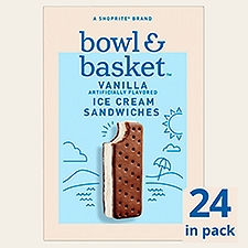 Bowl & Basket Vanilla Ice Cream Sandwiches, 3.5 fl oz, 24 count, 84 Fluid ounce