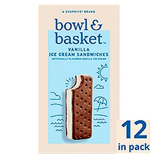 Bowl & Basket Vanilla Ice Cream Sandwiches, 3.5 fl oz, 12 count