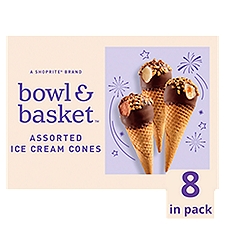 Bowl & Basket Assorted Ice Cream Cones, 4.6 fl oz, 8 count, 36.8 Fluid ounce