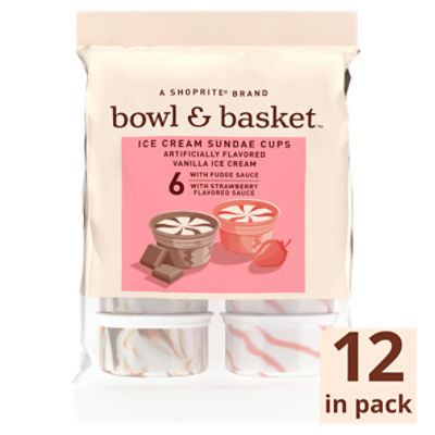 Bowl & Basket Ice Cream Sundae Cups, 3 fl oz, 12 count