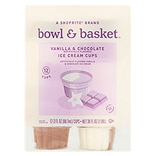 Bowl & Basket Vanilla & Chocolate Ice Cream Cups, 3 fl oz, 12 count