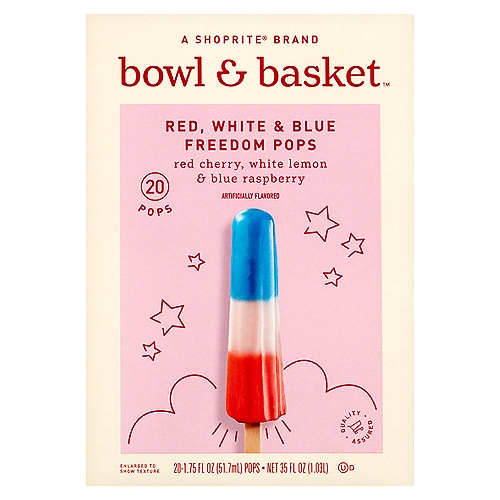 Bowl & Basket Red, White & Blue Freedom Pops, 1.75 fl oz, 20 count