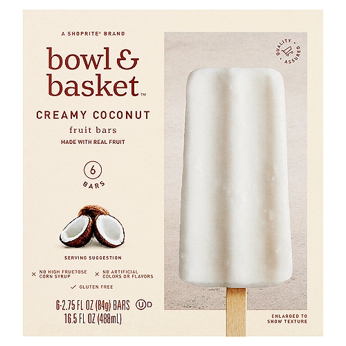 Bowl & Basket Creamy Coconut Fruit Bars, 2.75 fl oz, 6 count