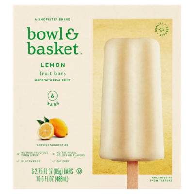 Bowl & Basket Lemon Fruit Bars, 2.75 fl oz, 6 count, 16.5 Fluid ounce