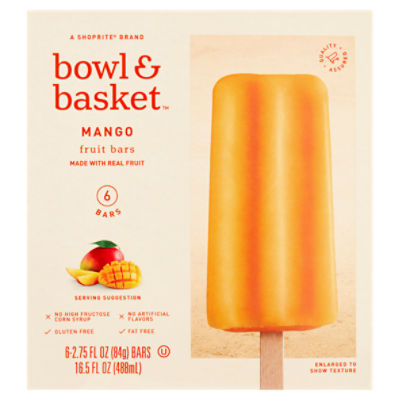 Bowl & Basket Mango Fruit Bars, 2.75 fl oz, 6 count
