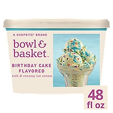 Bowl & Basket Birthday Cake Flavored Rich & Creamy Ice Cream, 1.5 qt