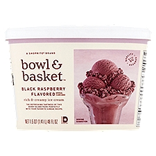 Bowl & Basket Black Raspberry Flavored Rich & Creamy, Ice Cream, 1.5 Quart