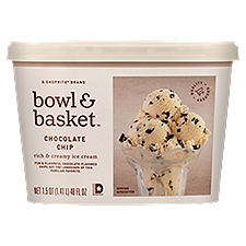 Bowl & Basket Ice Cream Chocolate Chip Rich & Creamy, 1.5 Quart