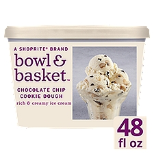 Bowl & Basket Chocolate Chip Cookie Dough Rich & Creamy Ice Cream, 1.5 qt, 48 Fluid ounce