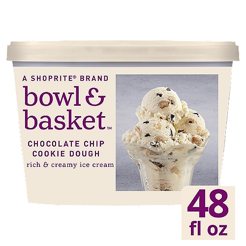 Bowl & Basket Chocolate Chip Cookie Dough Rich & Creamy Ice Cream, 1.5 qt
For the Ones Who Steal the Mixing Bowl. Hunks of Cookie Dough with Chips Galore.