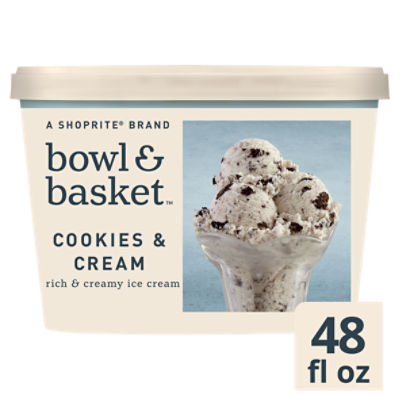 Bowl & Basket Cookies & Cream Rich & Creamy Ice Cream, 1.5 qt, 48 Fluid ounce