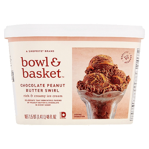Bowl & Basket Chocolate Peanut Butter Swirl Rich & Creamy Ice Cream, 1.5 qt
Celebrate that Momentous Pairing of Peanut Butter & Chocolate in Every Scoop