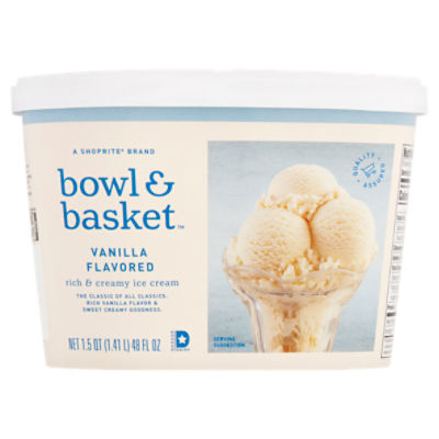 Bowl & Basket Vanilla Flavored Rich & Creamy Ice Cream, 1.5 qt