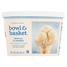 Bowl & Basket Vanilla Flavored Rich & Creamy Ice Cream, 1.5 qt, 48 Fluid ounce
