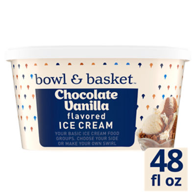 Bowl & Basket Chocolate Vanilla Flavored Ice Cream, 1.5 qt
