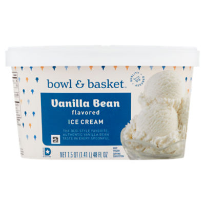 Bowl & Basket Vanilla Bean Rich & Creamy Ice Cream, 1.5 qt