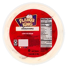 Flavor King Chocolate Ripple Light Ice Cream with Fudge Swirl, 1 gallon