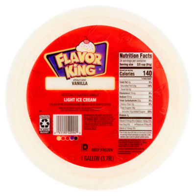 Flavor King Vanilla Light Ice Cream, 1 gallon, 1 Gallon