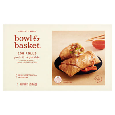 Bowl & Basket Pork & Vegetable Egg Rolls, 5 count, 15 oz, 15 Ounce