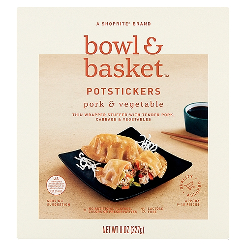 Bowl & Basket Pork & Vegetable Potstickers, 8 oz
Thin Wrapper Stuffed with Tender Pork, Cabbage & Vegetables