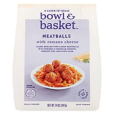 Bowl & Basket Meatballs, Romano Cheese, 14 Ounce