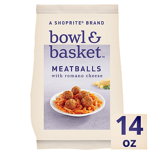 Bowl & Basket Meatballs with Romano Cheese, 14 oz
Flame-Broiled Pork & Beef Meatballs with Romano & Parmesan Cheeses.