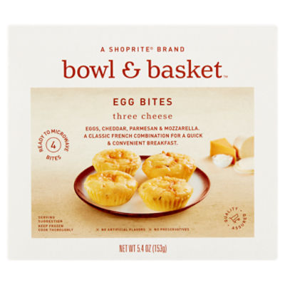 Bowl & Basket Three Cheese Egg Bites, 4 count, 5.4 oz, 5.4 Ounce