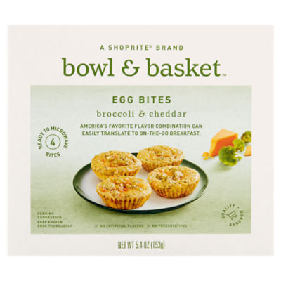 Bowl & Basket Broccoli & Cheddar Egg Bites, 4 count, 5.4 oz, 5.4 Ounce