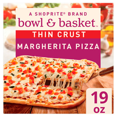 Bowl & Basket Thin Crust Margherita Pizza, 19 oz, 19 Ounce