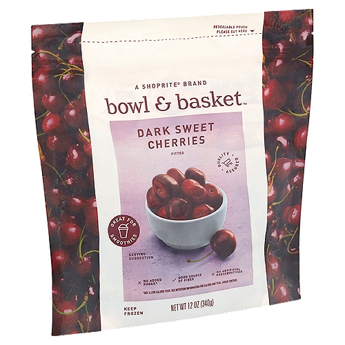 Bowl & Basket Pitted Dark Sweet Cherries, 12 oz
No Added Sugar*
*Not a Low Calorie Food.