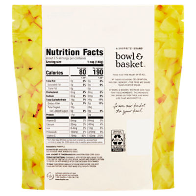 Pineapple Chunks, frozen Nutrition Facts - Eat This Much