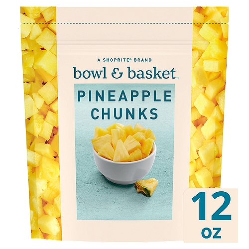 Bowl & Basket Pineapple Chunks, 12 oz
No Added Sugar*
*Not a Low Calorie Food. See Nutrition Information for Calorie and Total Sugar Content.