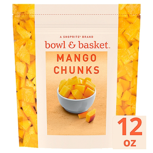 Bowl & Basket Mango Chunks, 12 oz
No Added Sugar*
*Not a Low Calorie Food. See Nutrition Information for Calorie and Total Sugar Content.
