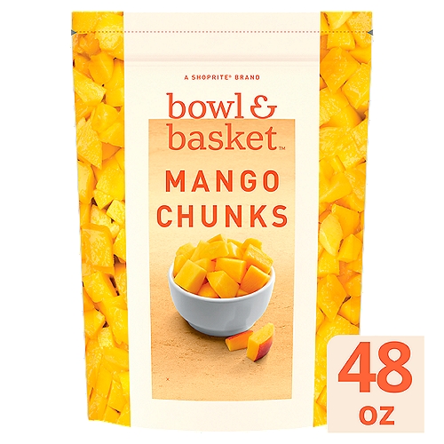 Bowl & Basket Mango Chunks, 48 oz
No Added Sugar*
*Not a Low Calorie Food. See Nutrition Information for Calorie and Total Sugar Content.