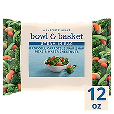 Bowl & Basket Steam in Bag Broccoli, Carrots, Sugar Snap Peas & Water Chestnuts, 12 oz, 12 Ounce
